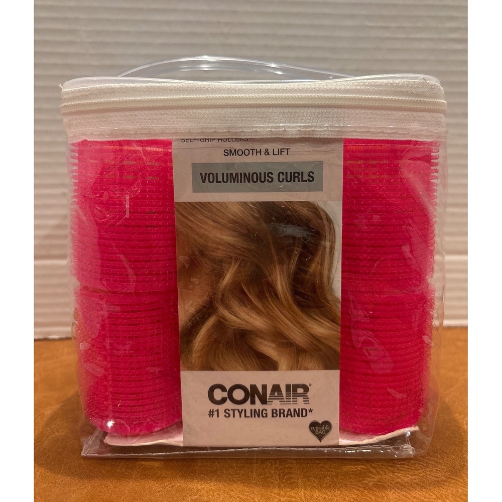 Conair Self-Grip Rollers Voluminous Curls Set Pink Teal Hair Styling Tools New